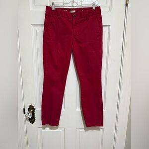 J. Crew Red Womens Stretch Frankie Size 4 Pants